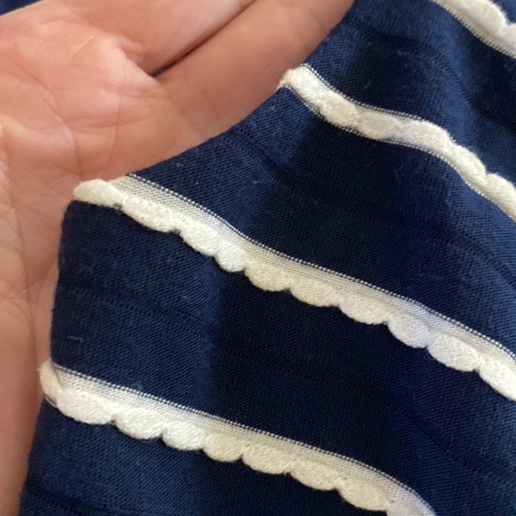 AQUA Bloomingdales Blue Dress with White Scallop Lace Stripes💙🤍💙 - Picture 6 of 8